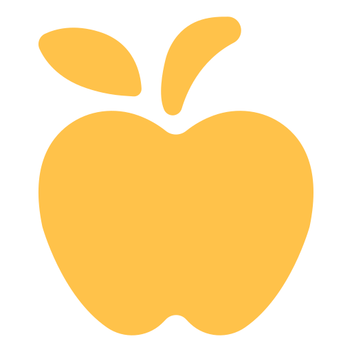 Yellow icon of an apple.